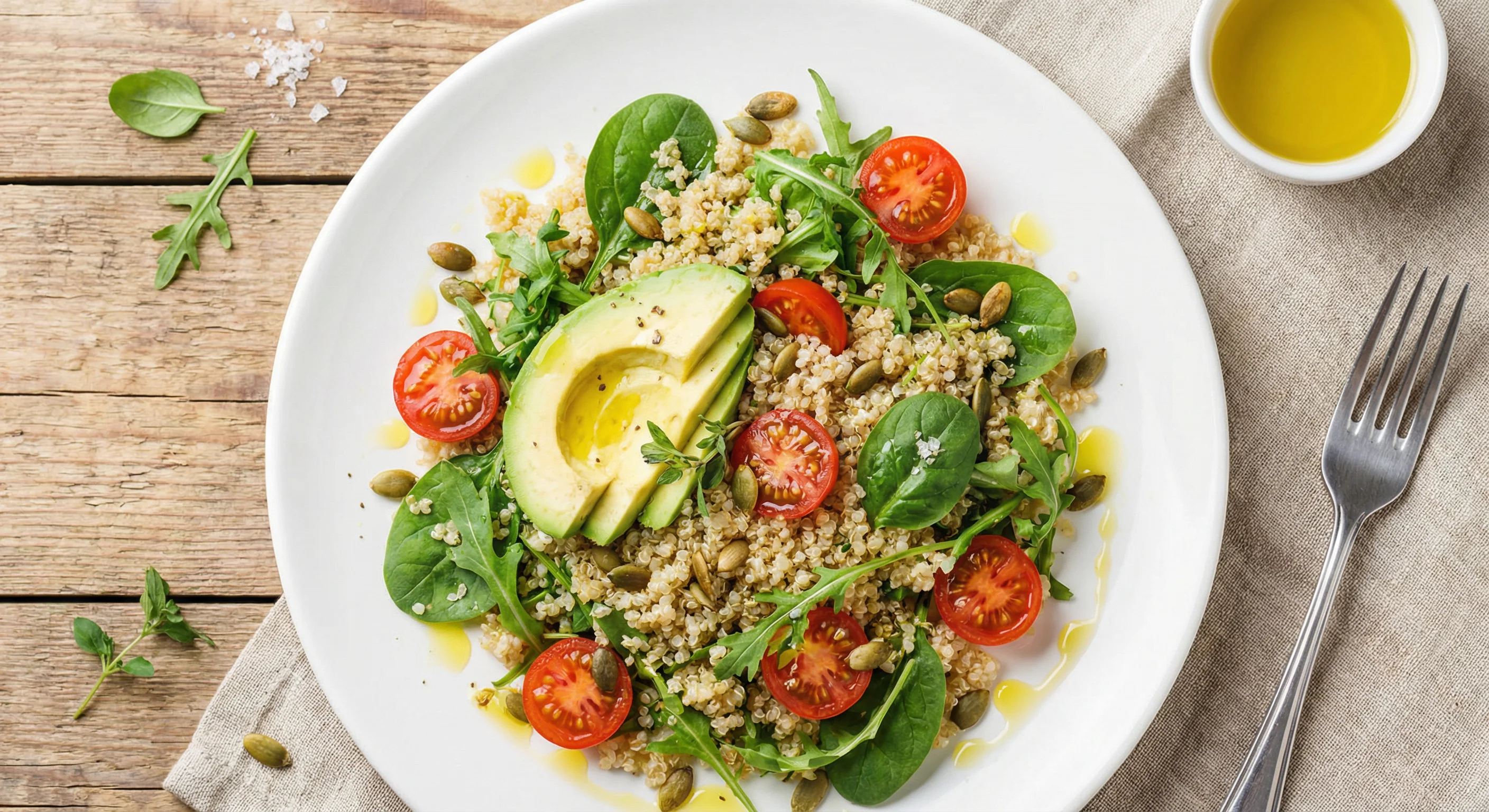 Ensalada de quinoa y aguacate